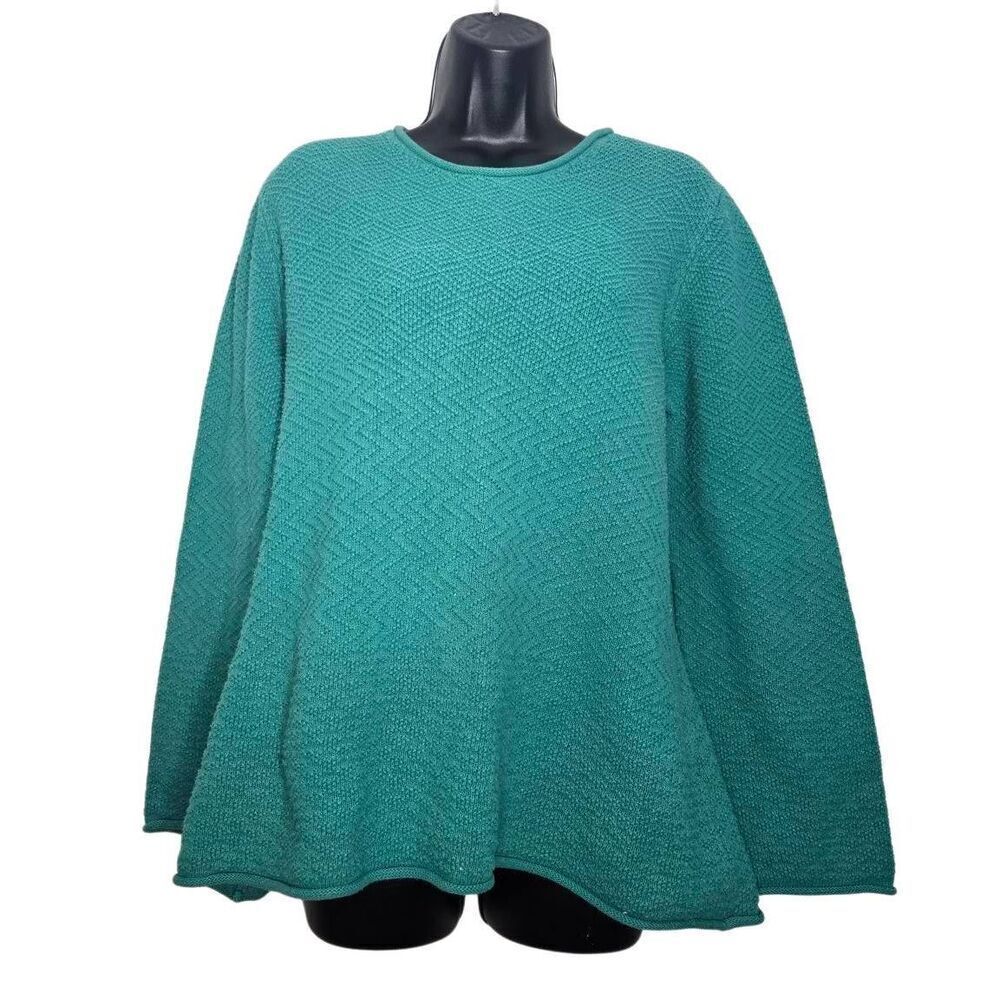 Gudrun Sjoden Knit Sweater Size Large Green 100% Cotton